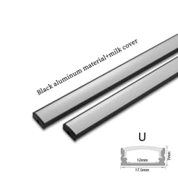Black Cover 1-30 Pieces/Pack LED Aluminum Profile 0.5m/Piece U/V Shape Suitable For 8-12mm LED Light Strip Housing Channel