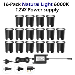 QACA WIFI RGB LED Deck Ligths IP67 Waterproof Colorful Outdoor Recessed Lighting for Yard Garden Deck Scenery Stairs Patio Step