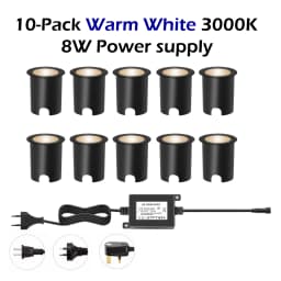 QACA WIFI RGB LED Deck Ligths IP67 Waterproof Colorful Outdoor Recessed Lighting for Yard Garden Deck Scenery Stairs Patio Step