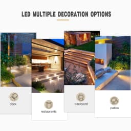 QACA WIFI RGB LED Deck Ligths IP67 Waterproof Colorful Outdoor Recessed Lighting for Yard Garden Deck Scenery Stairs Patio Step