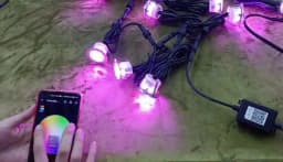 QACA WIFI RGB LED Deck Ligths IP67 Waterproof Colorful Outdoor Recessed Lighting for Yard Garden Deck Scenery Stairs Patio Step