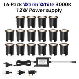 QACA WIFI RGB LED Deck Ligths IP67 Waterproof Colorful Outdoor Recessed Lighting for Yard Garden Deck Scenery Stairs Patio Step