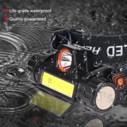 Rechargeable Fishing LED Headlamp Camping Headlight XPE COB Work Light 2 Lighting Modes With Tail Magnet Detachable