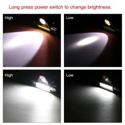 Rechargeable Fishing LED Headlamp Camping Headlight XPE COB Work Light 2 Lighting Modes With Tail Magnet Detachable