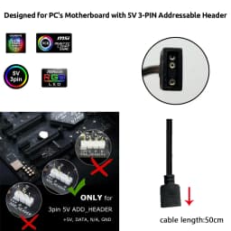 5V ARGB 3Pin Header for Asus Aura Gaming Case RGB PC Light Strip Magnetic Addressable WS2812B LED MSI Mystic Light DIY Decor