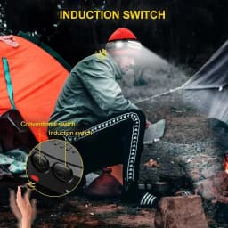 Induction LED Headlamp 1200Mah Rechargeable Waterproof Lightweight Flashlight Working Hiking Camping Running Portable Lantern