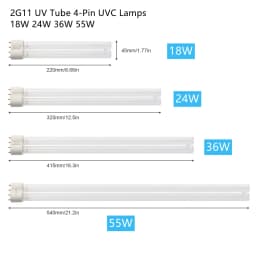 2G11 UV Tube Light 4-Pin Ultraviolet Light LED Strip 18W 24W 36W 55W UVC UV Lamp Bar for for Aquarium Pond Air Purification