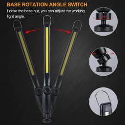 1-10pcs COB LED Flashlight Magnetic Work Light USB Rechargeable Torch Portable Lantern Inspection Light Camping Car Repair Lamp