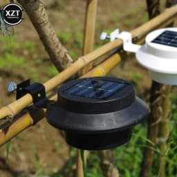 3 LED Solar Spot Garden Round Gutter Fence Light Lantern Courtyard Wall Landscape Light Outdoor Decoration Induction Sink Lamp