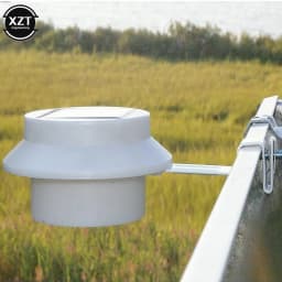 3 LED Solar Spot Garden Round Gutter Fence Light Lantern Courtyard Wall Landscape Light Outdoor Decoration Induction Sink Lamp