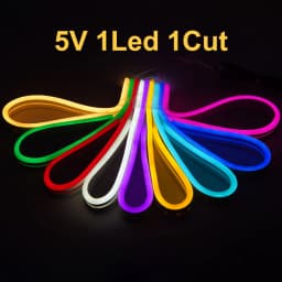 DC5V USB/Wire/DC Neon Strip Light Waterproof 5mm-6mm Narrow Rope Flexible Tape Silicone Tube Bar DIY Sign Red Green Blue Yellow