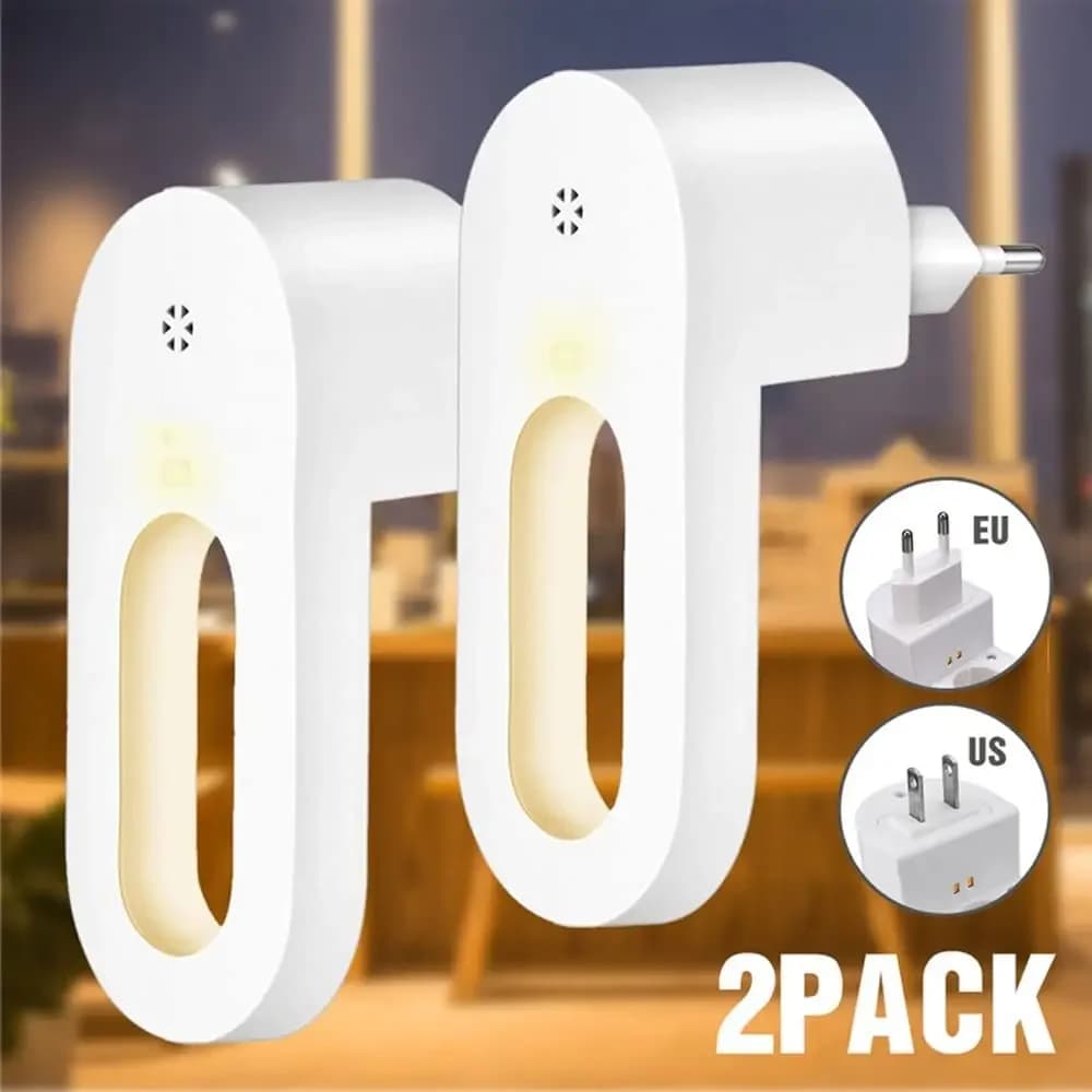 LED Night Light EU/US Plug Wall Socket With Twilight Sensor Warm White Lamp Energy Saving For Kids Room Bedroom Night Lamp