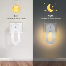 LED Night Light EU/US Plug Wall Socket With Twilight Sensor Warm White Lamp Energy Saving For Kids Room Bedroom Night Lamp