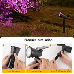 9 LED Solar Spotlights Outdoor Waterproof Spotlights Backyard Lighting Ground Mounted Lawn Lights With Adjustable Brightness