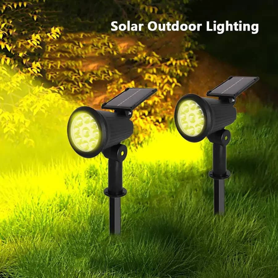 9 LED Solar Spotlights Outdoor Waterproof Spotlights Backyard Lighting Ground Mounted Lawn Lights With Adjustable Brightness