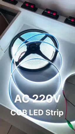 1-5m 220V Flexible Tape Lights COB LED Strip Light Smart IC No Need Driver High Bright 240 LEDs Linear Lighting RA95 Warm White