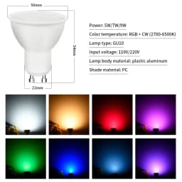 5W 7W 9W 220V 110V Tuya Smart WiFi GU10 LED Bulb Spotlight Alexa Lamp RGBCW Smart Life APP Control Works With Alexa Google Home
