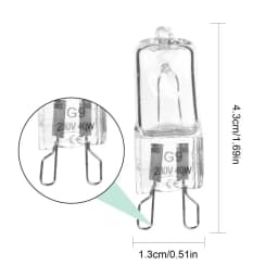 G9 110-130V 220-240V 40W Portable Warm White Halogen Bulb Light Lamp 2600K Globe Halogen Bulb Oven Lighting Lamps Inserted Beads