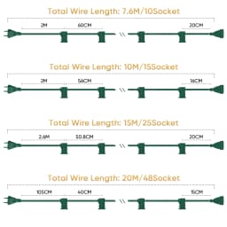 Outdoor Light Cable EU 220V US 110V String Light Wire E12 Sockets C7 Lamp Base Connectable Party Wedding Decor Street Garland