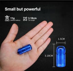 TANK007 E15 Mini Pocket Flashlight LED Coin Cell Battery Key Light Outdoor IPX7 Waterproof Anti Drop Flashlight