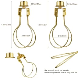 2 Pack Clip On Lampshade Adapters, Including a Cap to Secure the Shade and a Shade Leveler, Lampshade Holder for Bulbs