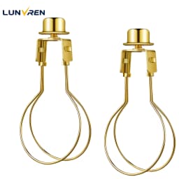 2 Pack Clip On Lampshade Adapters, Including a Cap to Secure the Shade and a Shade Leveler, Lampshade Holder for Bulbs