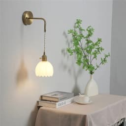 Modern Floral Glass Wall Lights LED Bedroom Study Lighting Fixtures with Adjustable Wall Sconce Colorful Simple Bedside Lamp E27