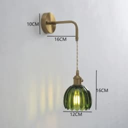 Modern Floral Glass Wall Lights LED Bedroom Study Lighting Fixtures with Adjustable Wall Sconce Colorful Simple Bedside Lamp E27