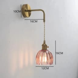 Modern Floral Glass Wall Lights LED Bedroom Study Lighting Fixtures with Adjustable Wall Sconce Colorful Simple Bedside Lamp E27