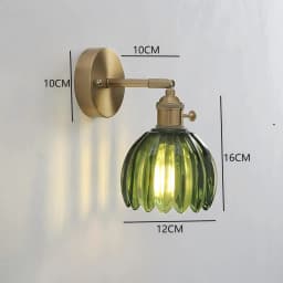 Modern Floral Glass Wall Lights LED Bedroom Study Lighting Fixtures with Adjustable Wall Sconce Colorful Simple Bedside Lamp E27