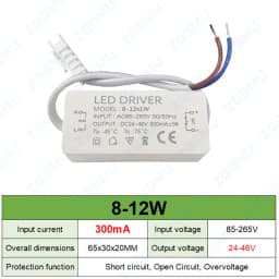 LED Constant Current Driver 12W 20W 30W Power Output 3-12V 9-18V 12-26V 24-46V 36-56V 54-85V 75-126V 24-38V 36-65V Shell Driver