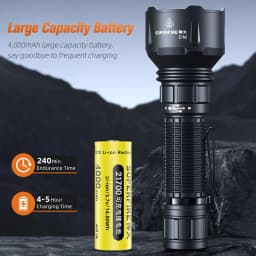 SUPERFIRE C16 Rechargeable led flashlight 40W high power Torch 500M Long Range With Battery Outdoor Waterproof Camping Lantern