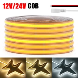 12V 24V 5m 10m 20m COB LED Strip Light Free Cut 720 528 LEDs Flexible Tape Bright Linear Lighting 3000K 4000K 6000K 1m 2m 0.5m