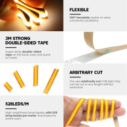 12V 24V 5m 10m 20m COB LED Strip Light Free Cut 720 528 LEDs Flexible Tape Bright Linear Lighting 3000K 4000K 6000K 1m 2m 0.5m