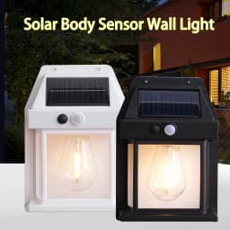 Solar Tungsten Night Lamp Intelligent Motion Sensor Wall Lamp 3 Lighting Modes Waterproof Courtyard Garden Decoration Lantern