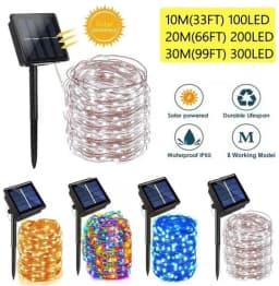 Solar Fairy Lights Outdoor 8 Modes Waterproof String Lights for Garden Patio Yard Christmas Party Decor Warm White Solar Light
