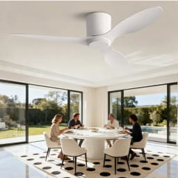 25/42/52Inch Ultra-Thin DC Ceiling Fan with Remote - 6-Speed Silent 3 Blades, Ideal for Low Ceilings & Minim Spaces Energy