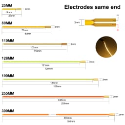 Free Cut Flexible COB LED Filament DC3V Edison Bulb Lamp Parts Diode Lighting 25mm-300mm Pink Red Ice-Blue 2700K +- On One Side