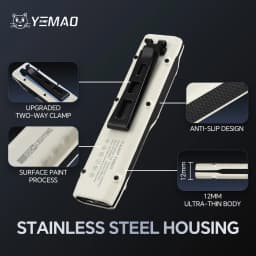 YEMAO M28 Tactical Flashlight 5 Light Sources Dual Switch COB Side Light 880LM Stainless Steel IPX4 Type-C Rechargeable Torch