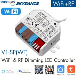 Skydance V1-SP(WT) 1CH V3-SP(WT) 3CH V5-SP(WT) 5CH Tuya APP WiFi 2.4G RF Wireless LED Controller Push Switch for DC12V 24V Strip