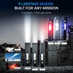 Rechargeable 1500 Lumen Flat Flashlights EDC Tactical Flashlight Dual-Switches LED Small Flashlight with Digital Display Stainle