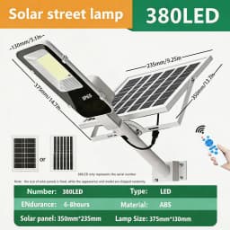 300W Powerful Solar Light Outdoor Solar Street Light 6000mah Waterproof Automatic Dusk to Dawn Street Light For Garage Garden