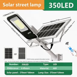 300W Powerful Solar Light Outdoor Solar Street Light 6000mah Waterproof Automatic Dusk to Dawn Street Light For Garage Garden