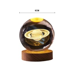 GGbingo 6cm Bedside Lamp Solar Theme Cosmos Series Crystal Ball Night Lights Milky Way Moon for Desk Creative Gift RGB