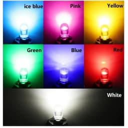 10/20/50PCS Colorful T10 DC 12V Car LED Light Canbus Glass COB 6000k Reading Dome Lamp Marker Wedge License Plate Light Bulb 