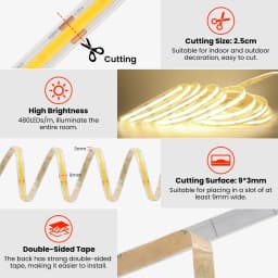 IP68 Waterproof COB LED Strip Lights 12V 24V 480Leds/M High Density Flexible Diode Tape Light RA90 3000K 4000K 6000K Room Decor