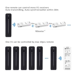 Single Color LED Dimmer 5V 12V 24V 36V 8A Dimming 2835 5050 FCOB Strip Light Controller RF 2.4G Wireless Touch Remote Control V1