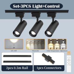 Dimmable Track Light with Remote Control Led Spot Lights 110V 220V Ceiling Lamp for Living Room Bedroom Kitchen Linear Lighting