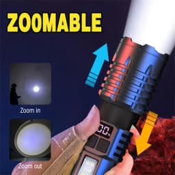 High Power Rechargeable Led Flashlight Very Strong Led Flashlight With Built-in Battery Torch For Fishing Hunting Camping Lanter