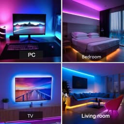Led Lights Strip Color Changing RGB Led Strip with Remote and APP Control Tape Lights for Room Bedroom Decoration TV Backlight